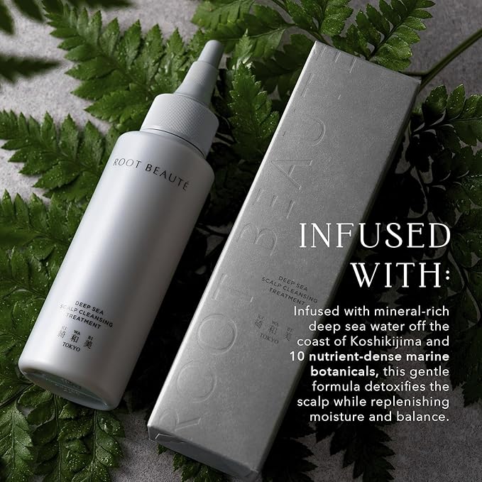 Kiwabi Root Beauté Deep Sea Scalp Treatment – Scalp Detox Treatment Gel With Mineral-Rich Deep Ocean Water, Sea Salt & 10 Marine Botanicals – Hair Build Up Remover for Sensitive Scalps (90ml)