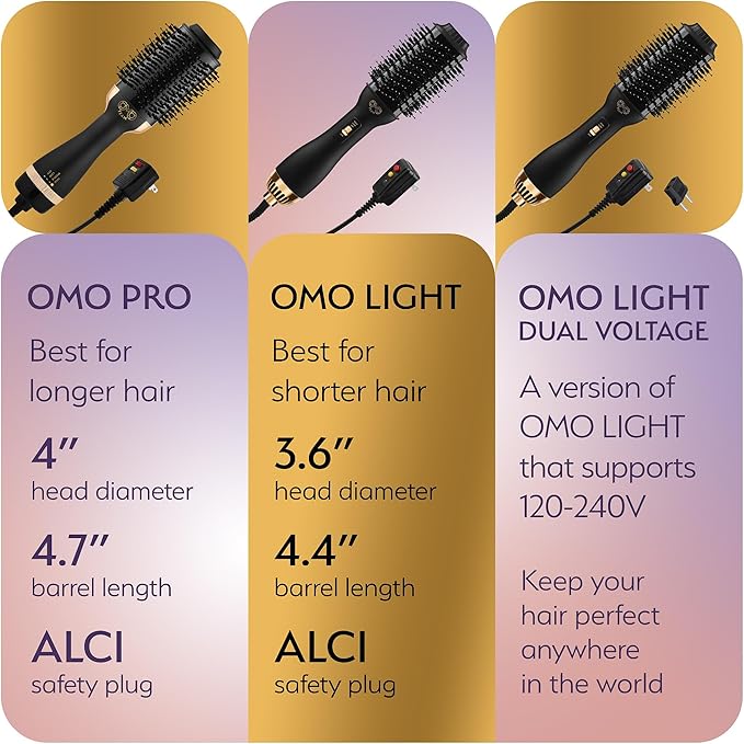 Professional Blowout Hair Dryer Brush, Black Gold Dryer and Volumizer, Hot Air Brush for Women, 60MM Oval Shape