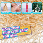 Teenitor Hair Tie, Elastics for Hair, 300pcs, Beige