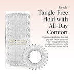 Kitsch Spiral Hair Ties for Women - Coil Hair Ties No Damage, No Crease, Secure Grip All Day Hair Coils, Stretchable and Waterproof | Ideal Gifts for Women - 8pcs (Clear/Transparent)
