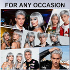 JVR Temporary Silver White Hair Color Wax for Women Men Natural Matte Color Hair Dye Wax, 2 IN1 Girl Boy Hair Styling Mud Washable Disposable Hair Style All Day Hold for Party, Cosplay