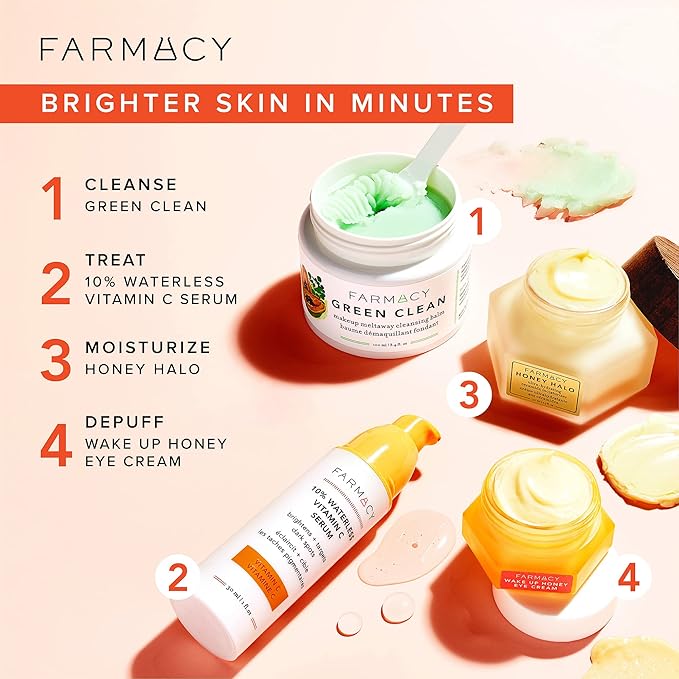Farmacy Wake Up Honey Vitamin C Eye Cream - Brightening Under Eye Cream for Dark Circles + Puffiness - Enriched with Cranberry Peptide to Smooth Wrinkles Over Time (15ml)