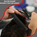 Hair Cutting Scissors -Sharp Razor Edge Blade Hair Shears Series - 6.5" With Fine Adjustment – Stainless Steel Hair Scissors Professional For Men, Women & Babies (Black)