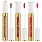 MAKI YIKA 3Pc Metallic Lipstick Long Lasting Nude Pink Red Glitter Lipsticks High Shine Lipstick No Smudge No Transfer Liquid Lip Gloss (Nude/Pink/Red)