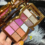 Glitter Eyeshadow Palette, 10 Colors Sparkle Shimmer & Matte Eye Shadow Highly Pigmented Waterproof Long Lasting Makeup Set (Color 7)