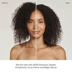 SEEN Curly Creme, Fragrance Free - Non-Comedogenic & Curl Defining Styling Hair Cream- Anti Frizz- Heat Protectant- Safe for Sensitive Skin