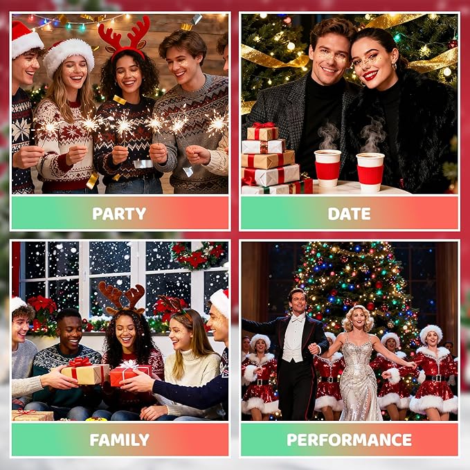 DAGEDA Christmas Body Glitter Stick,Sparkly Face Glitter Makeup,Christmas Hair Accessories Rave Outfits for Women, Green Silver Red Glitters Shimmer Face Paint Stick Singer Concert Accessories