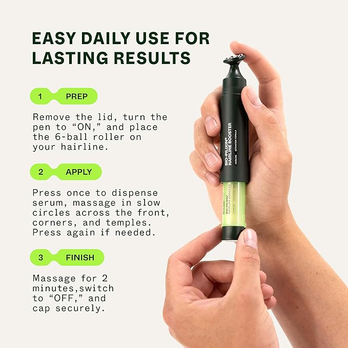 Scandinavian Biolabs Bio-Pilixin® Hairline Booster Refill | Hair Activation Formula, Does Not Include Rollerball Applicator, For Hairline Longevity, Vegan, 15 mL/ 0.5 oz (Pack of 1)