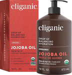 Cliganic Organic Jojoba Oil 16oz with Pump, 100% Pure | Bulk, Moisturizing Oil for Face, Hair, Skin & Nails | Natural Cold Pressed