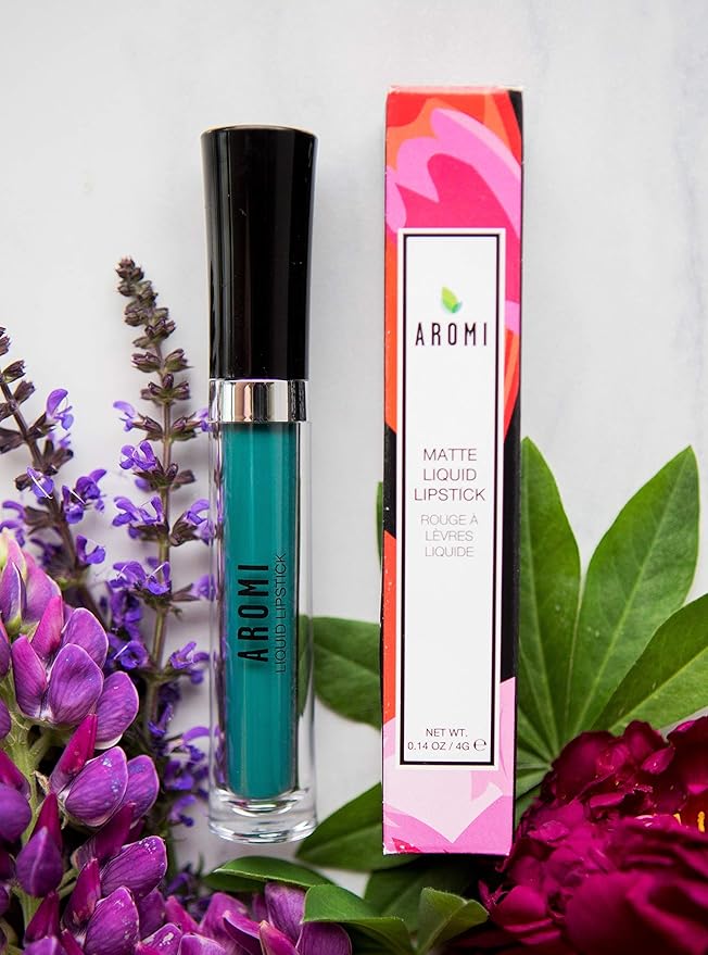 Aromi Teal Matte Liquid Lipstick - Turquoise, Blue Green Lip Color, Vegan and Cruelty-free Makeup, Waterproof, Long-lasting (Mermaid Vibes)