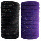 Large Stretch Thick Hair Ties for All Hair Types Seamless Glitter Hair Ponies Elastics Ponytail Holders Hair Scrunchies for Thick Hair Hair Accessories Women Girls 20-Pack