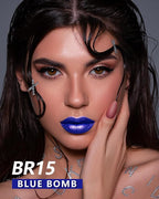 MAKI YIKA Blue Lipstick for Women Metallic Lipsticks Glitter Long Lasting Lipstick No Smudge No Transfer Liquid Pink Lip Gloss (BR015 Blue Storm)