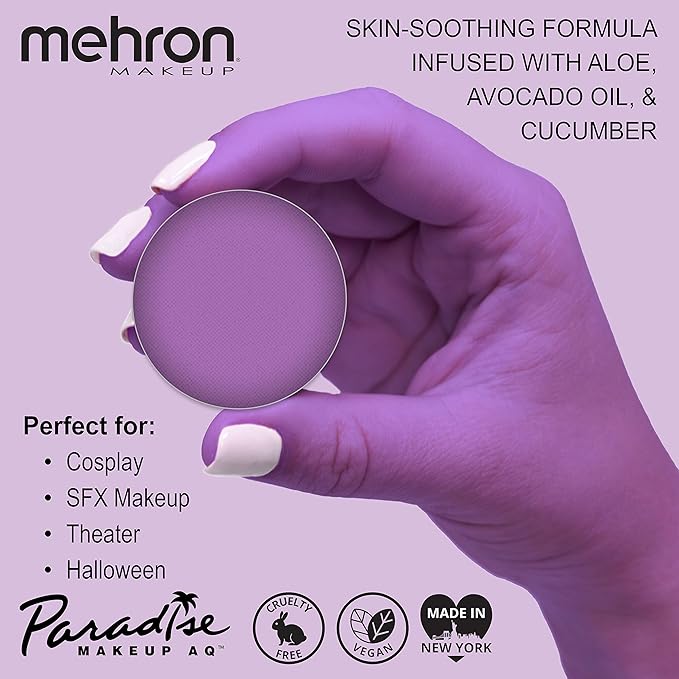 Mehron Makeup Paradise Makeup AQ Refill Size | Stage & Screen Performance, Face & Body Painting, Beauty, Cosplay, and Halloween | Water Activated Face Paint, Body Paint .25 oz (7 ml) (MAUVE)