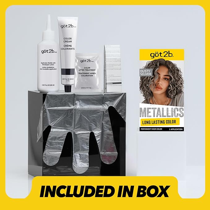 Got2b Metallics Permanent Hair Color, M72 Dusty Silver