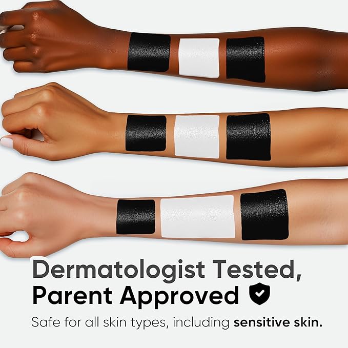 Blue Squid PRO Black and White Face Paint Stick - Waterproof Body Paint For Adults & Kids Eye Black Baseball, Eyeblack Softball -Hypoallergenic Twist-Up Non-Toxic Makeup Stick - Cosplay, Sports & SFX