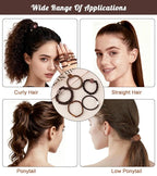 20Pcs Hair Ties -No Damage Seamless Nylon Fabric Bands, Seamless Soft Thick Ponytail Holder Scrunchies Fashion Head Bands for Women Girls(black 20pcs)