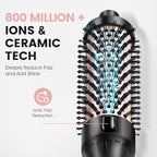 zavarea Thermal Brush, 1.5 Inch Heated Round Curling Brush, 800M Negative Ions Ceramic Stylers for Less Frizz, 4 Temp Set, Dual Voltage for Travel, Easy Use Boosts Shine