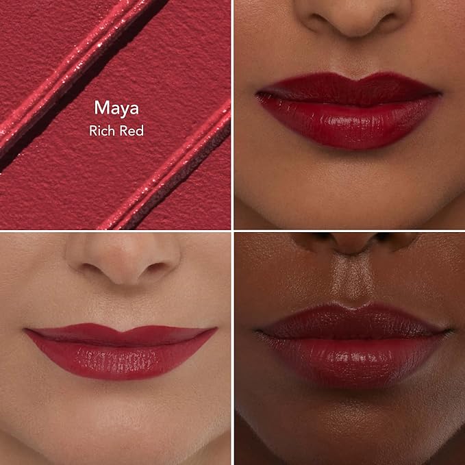 Thrive Causemetics Impact-FULL Smoothing Lipstick, Moisturizing Lip Makeup Essential with Vitamin E, Lightweight Creamy Lipstick for Women, Long Lasting, Vegan, Shade Maya (Rich Red)