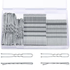 TsMADDTs Hair Pins Kits, 200PCS Silver Bobby U Shaped Pins for Women Hair Styling, Buns with Plastic Box, 2.4IN & 2IN