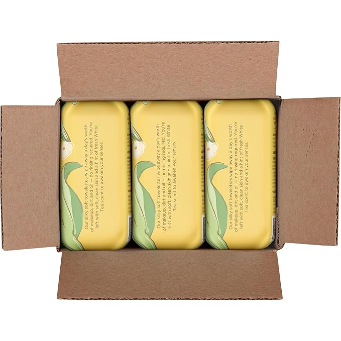 Burt's Bees Stocking Stuffers, Purifying Facial Towelettes Christmas Gifts With White Tea, Gentle Face Cleanser Pre-Moistened Towelettes, Makeup Remover Wipes, 30 ct. Package (3-Pack)