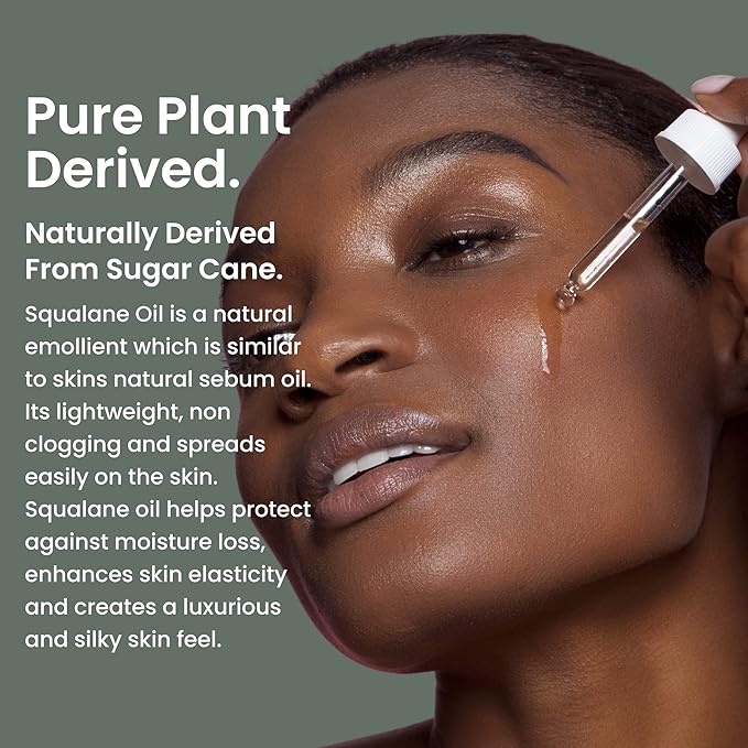 natural outcome Pure Squalane Oil l 100% Plant Derived Squalane Oil for Face, Body, Hair & Lips I Weightless Moisturizing Oil Firms Skin, Reduces Fine Lines & Enhances Skin Elasticity I 1 oz