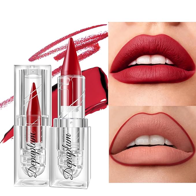 Dark Red Lipstick Gradient Matte Lipsticks Lip Liner Combo Set for Women Waterproof Long Lasting Lip Stick Pencil Cream Lip Liner and Lipstick Combo Makeup, E3