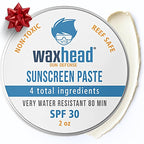 Waxhead Zinc Oxide SPF 30 Face & Nose - Mineral Sunscreen, Reef Safe Sunscreen Travel Size, Biodegradable Coral Friendly Paste, Kids Adult Sensitive Skin, Water Resistant 80 Min, 2oz