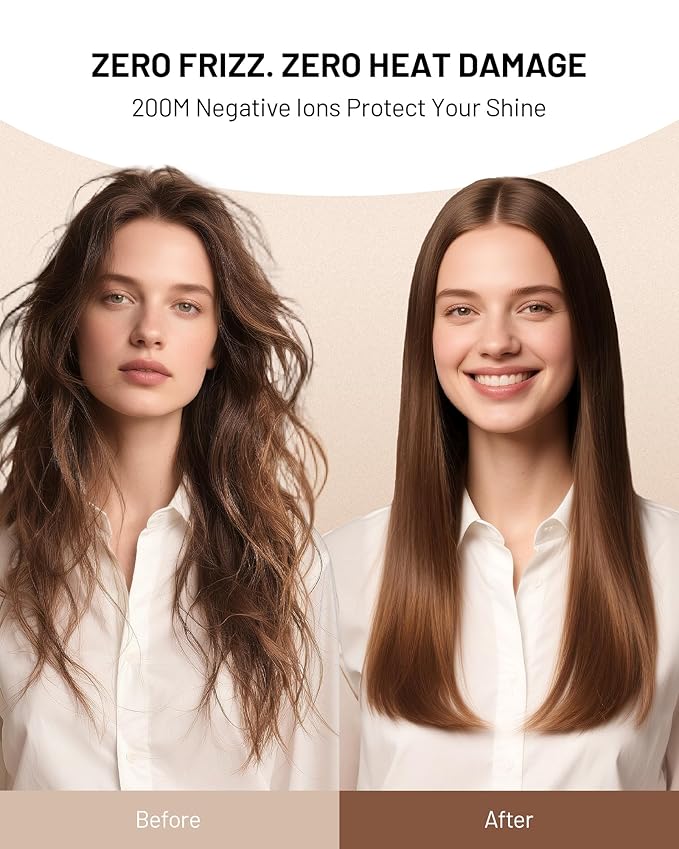 Infrared Ionic Hair Dryer with Diffuser - 2000W Dual Voltage Blow Dryer Gift for Women, Fast Drying, Frizz Control, Lightweight & Low Noise, Red Light & Negative Ions, European Travel 110V-240V