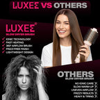 LUXEE Volumizing Blow Dryer Brush, 5 in 1 One Step Volumizer Hot Air Hair Dryer, Oval Barrel Hair Straightener and Curler for Women, Dual Voltage Tourmaline/Negative Ionic Blowout. US/UK/EU Plug.