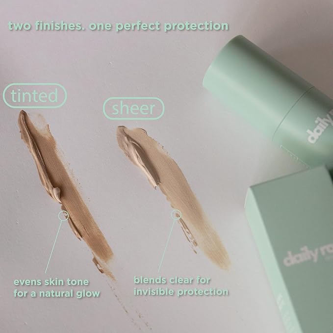 DailyRou Daily Mineral Skincare – Hydrating & Brightening Face Sunscreen for Men & Women – Lightweight, Non-Greasy Formula for Healthy, Smooth, Glowing Skin (Sheer)