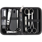 3 Swords Germany - brand quality 10 piece manicure pedicure grooming kit set for professional finger & toe nail care tweezers file clipper fashion leather case in gift box, Made by 3 Swords (02570 )