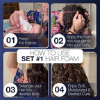 Hair Play Set #1 Hair Foam Mousse - Light Hold Styling Foam for Frizz Control - Volume Mousse for Fine Hair & Natural Straight Hair- Lightweight & Non-Greasy - Refill Hair Mousse Bottle - 16 Fl Oz