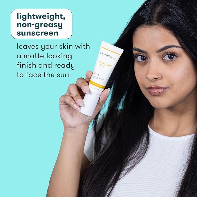Proactiv Clear Skin Face Sunscreen Moisturizer With SPF 30 - Hydrating SPF Lotion And Sensitive Skin Sunscreen For Oily Skin And Acne-Prone Skin, Oil Free Matte Skincare Sunscreen, 1.5oz