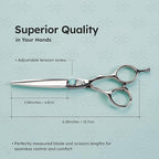 6" Professional Hair Scissors – Barber Shears Made with Premium VG10 Steel, Lightweight, Razor-Sharp, Handcrafted with Ergonomic Handle and Convex Blade, Also Great for Home Use | K9 Shears