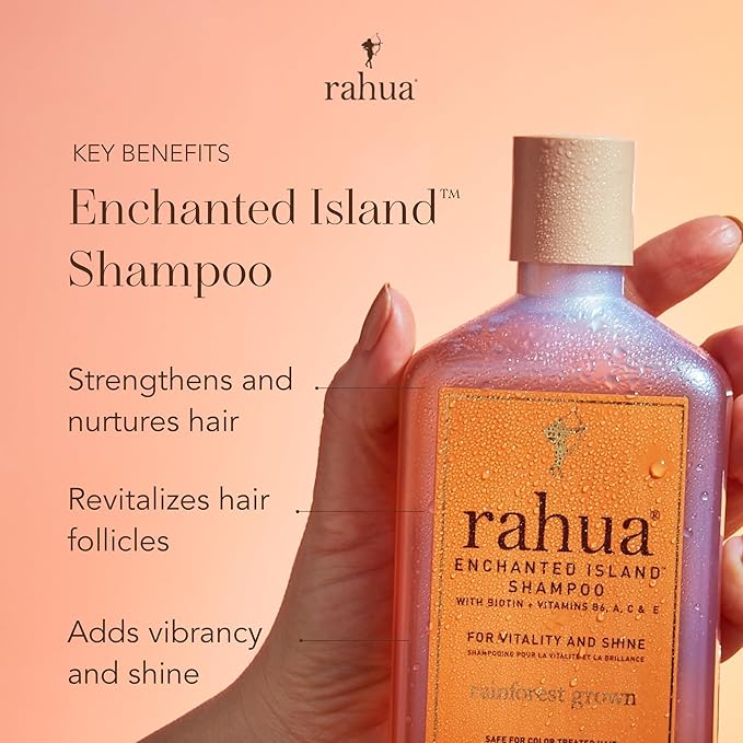 Rahua Enchanted Island Shampoo, Vegan, Sulfate Free Nourishing Shampoo with Biotin, For All Hair Types, Supports Healthy Growth and Shine, Coconut Guava Scent, Hair Care for Men and Women, 9.3 Fl Oz
