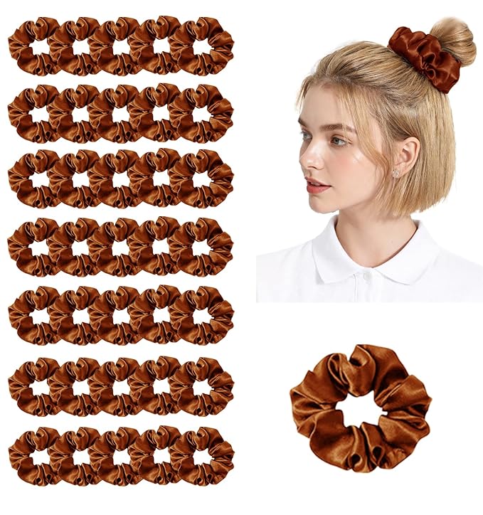 36Pack Womens Silk Scrunchies Satin Scrunchy Hairtie Hairbands Silky Hair Ties Elastics Hairs Bow Accessory Ponytail Holder