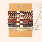 Hair Ties No Damage - 10PCS Ponytail Holders - Elastic Hair Ties for Thick Hair - Braided Hair Bands for Women Girls's Hair - Wood Grain