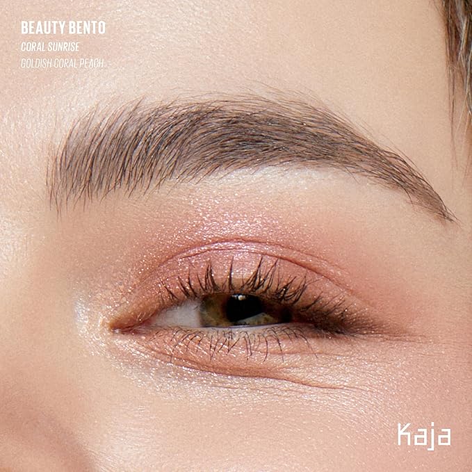 Kaja Beauty Bento Collection | Mosaic chrome + Shimmer + Matte | 18 Coral Sunrise - Coral Peach | 2019 Best of Beauty Award in Glitter-Pressed Category