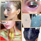 MEICOLY Gold Face Body Glitter Stick,Music Festival Accessories Outfits for Women,Sparkle Glitter Makeup for Face/Body/Hair/,Hair Glitter,Mardi Gras Accessories,Fine Glitter