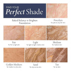 LAURA GELLER NEW YORK Award-Winning Baked Balance-n-Brighten Color Correcting Powder Foundation - Porcelain - Buildable Light to Medium Coverage - Demi-Matte Natural Finish