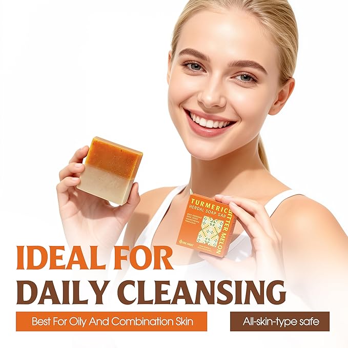 Turmeric, Tea Tree & Ginger Soap Bar (Pack of 3) – 2-in-1 Cleansing & Refreshing, Cold Process Handmade Bar with Essential Oils, Gentle Body Soap for Daily Use