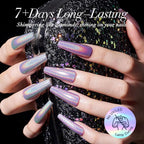 AZUREBEAUTY Holographic Nail Polish no Gel Fast Drying Pink Silver 2 Colors Natural Nail Lacquer High Shine DIY Salon Home Women Gifts 2Pcs 0.34oz