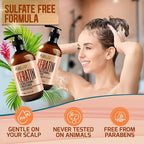Keratin Shampoo and Conditioner Set - Sulfate and Paraben Free Treatment for Dry Hair - Anti Frizz, Collagen Enriched Formula for Curly or Damaged Hair - Safe for Men and Women with Color Treated Hair