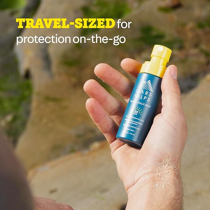 Oars + Alps Face & Scalp Sunscreen Spray Mist, SPF 35 Facial & Hair Sunscreen, Protects from Blue Light, Infused with Aloe Vera + Cucumber, Water & Sweat Resistant, Summer Splash Scent, 2pk