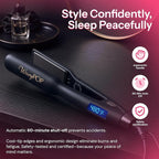 2 in 1 Professional Dual-Voltage Titanium Flat Iron Hair Straightener | up to 480°F | 10s Heat-Up | Straightening Iron & Hair Curling Wand 1.25" with Ceramic MCH Fast Heat, Auto Shut Off