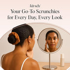 Kitsch Scrunchies for Women - No Crease Hair Ties No Damage | Soft Polyester Scrunchies for All Hair Types | Stylish & Comfortable, For Ponytails & Buns | Ideal Gifts for Women - Sedona, 3pcs