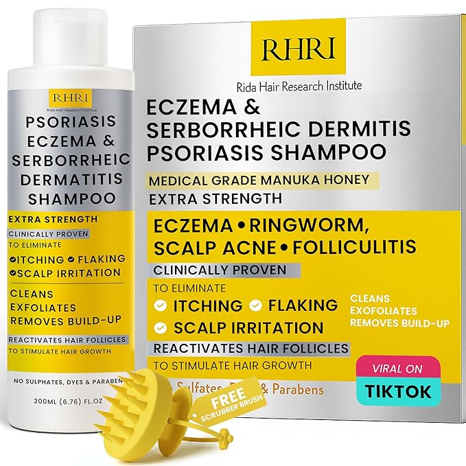 Psoriasis Shampoo for Men & Women | Itchy Scalp Treatment with Manuka Honey | Best for Eczema, Seborrheic Dermatitis, Ringworm & Folliculitis Scalp Treatment