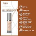 Lira Clinical BB Cream - SPF 30 Tinted BB Cream with PSC & Vitamins - Full Coverage - 0.7 fl oz. (Blanc 30)