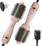 LUXEE Volumizing Blow Dryer Brush, 5 in 1 One Step Volumizer Hot Air Hair Dryer, Oval Barrel Hair Straightener and Curler for Women, Dual Voltage Tourmaline/Negative Ionic Blowout. US/UK/EU Plug.