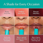 Thrive Causemetics Sheer Strength Hydrating Lip Tint Trio, Makeup Gift Set for Women, Long Lasting Hydration, Lightweight Moisturizing Tinted Lip Cream Formula, 3 Shades, Rowan, Kaisa, Melissa